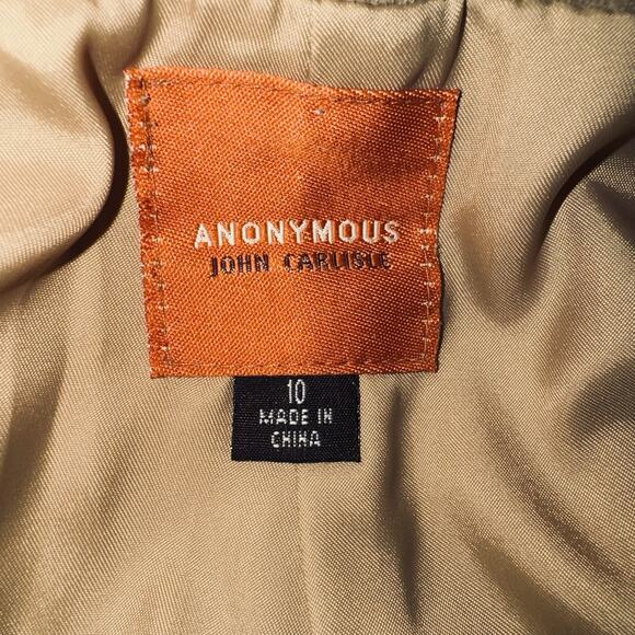 VTG ANONYMOUS John Carlisle 10 Genuine Leather Tan Fawn Cropped Suede Pant Lined - Picture 5 of 9
